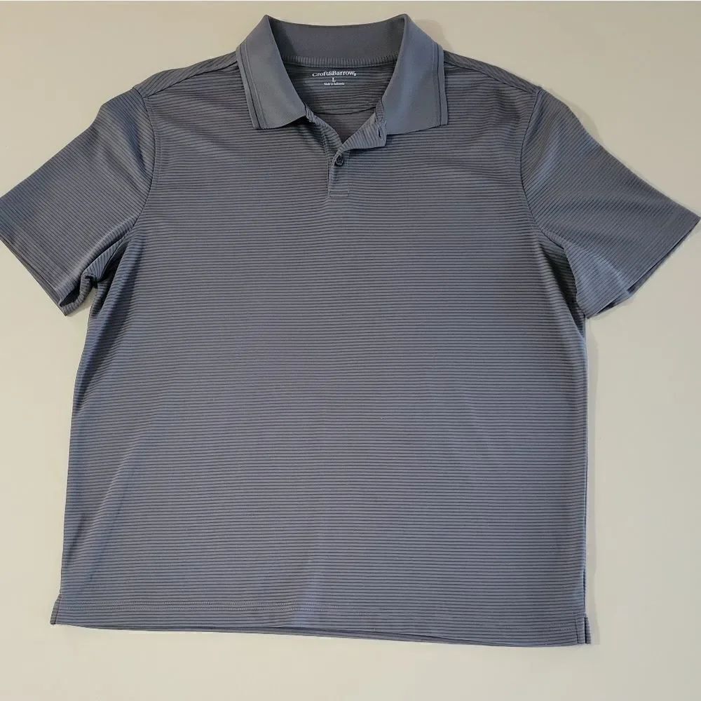 Croft & Barrow Gray Stripe Polo